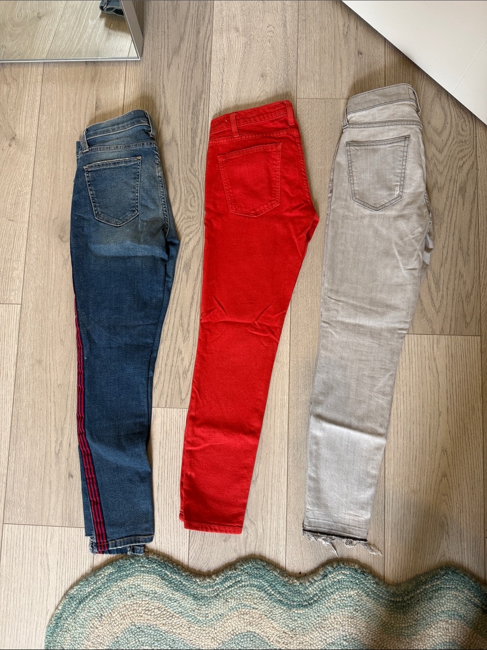 Current/Elliott Skinny Jeans Trio - Blue, Red, Gray